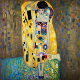 full body shot portrait of beautiful girl by irakli nadar oil paint and acrylic, smart dress, abstract impressionism, ruan jia, fantasy, hyper detailed, concept art, by gustav klimt,