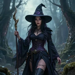 a futuristic witch, photorealistic
