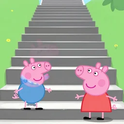 infinite stairs leading to peppa pig