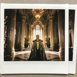 a polaroid picture of lucifer in his palace