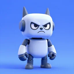angry robot dog in gorillaz style