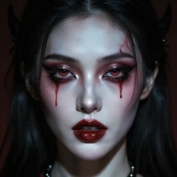 A terrifying face, horror, satan