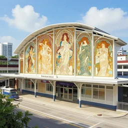 sungai buloh train station, highly intricate matte painting, summer afternoon, by stanley artgerm lau, greg rutkowski, thomas kinkade, alphonse mucha, loish, norman rockwell