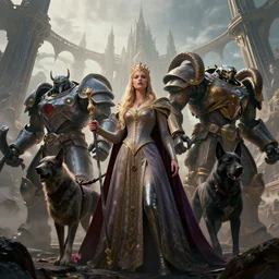 by artgerm and agostino arrivabene, visually stunning, cinematic, ultra realistic, hyper realism, 1 2 k, epic, octane render, unreal engine, vfx, maya, chaotic portrait of a princess, shadow hunter vol'jin, royal hound, tart guard, skybridge towers, lord marrowgar, ram commander, battle ram
