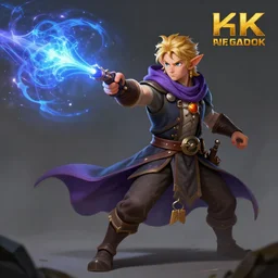 character design of a male lightfoot halfling wizard firing magic missile at an energy, high detail, 8 k, trending on art station