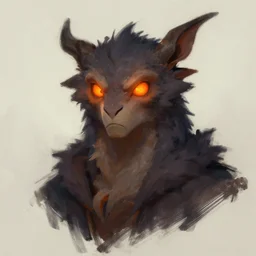 a painting of a creature with glowing orange eyes, a character portrait by slawomir maniak, featured on polycount, furry art, polycount, concept art, # screenshotsaturday concept art :. 3 9 | by slawomir maniak :. 1 9 | artstation contest winner :. 1 4 | fantasy art :. 3 2 | concept art :. 1 7 | 2 d game art :. 0 6 | artstation hd :. 0 6