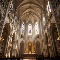 3 d game cg, interior of a baroque church, tall vaulted ceilings and grand architecture, the sun shines through the stained glass, god rays. unreal engine, 4 k, game cg, artstation trending, unreal engine, hyperdetailed, 4 k