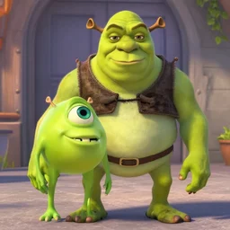 ambivalent mike wazowski shrek fusion