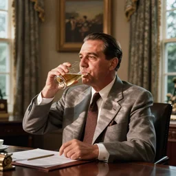 Nixon drinking heavily in the oval office, historical photo
