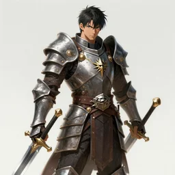 A realistic anime portrait of a D&D male half-orc warrior, two handed sword, plated armor, dungeons and dragons, tabletop role playing game, rpg, jrpg, digital painting, by Stanley Artgerm Lau, Sakimichan, WLOP and Rossdraws, digtial painting, trending on ArtStation, SFW version
