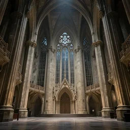 massive interior of a space cruiser created with gothic architectural style