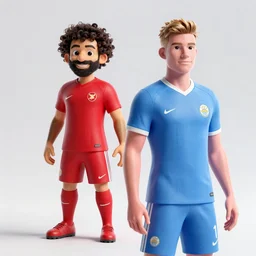a hybrid of mohamed salah and kevin de bruyne, 3 d octane render, artstation, andrew krivulya