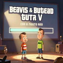 Beavis & Butthead on a GTA V loading screen art