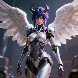 photo of demon angel cyborg mutant cg anime girl beautiful 3 d photorealistic cinematic shot with leica zeiss depth of field and lens flare in style of frank miller and ito junji squareenix trending on artstation