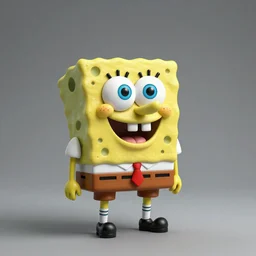 a bronze statue of Spongebob Squarepants, studio lighting