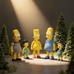 miniature diorama of the simpsons, detailed