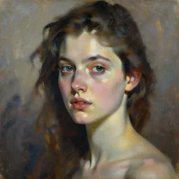 a painting of a woman portrait, expressionism