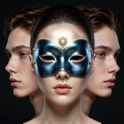 3 d beautiful face with ('glossy venetian mask') in the center, artwork by tooth wu and wlop and beeple and greg rutkowski, 8 k trending on artstation, volumetric lighting