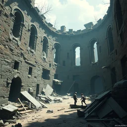 abandoned by odile decq, assassin's creed apocalyptic fantasy, archdaily, wallpaper, highly detailed, trending on artstation.