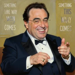 something happy this way comes, danny devito, detailed lowbrow painting mark ryden, dan mumford