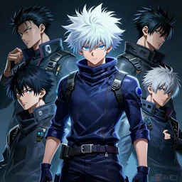 killua zoldyck, blue eyes, techwear, streetwear, cyberpunk style outfit, greg rutkowski, artgerm, ross tran, takato yomamoto, wlop, ilya kuvshinov, intricate complexity, detailed portrait, 4 k, cinematic lighting, artstation, sharp focus, smooth, hd, hdr, award winning, octane render