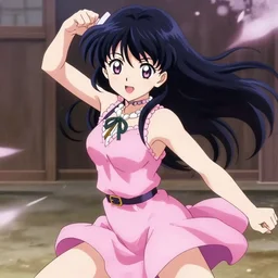 ”Japanese anime girl, pink, extremely beautiful, action shot, by Kurahana Chinatsu”