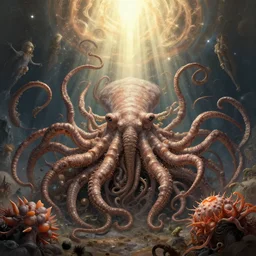 atrophy, entropy, and proteus vulgaris, by micheal whelan, igor morski, patrick woodroffe, vladimir kush, cosmic, heavenly, god rays, intricate detail, cinematic, cel shaded, unreal engine, featured on artstation, pixiv