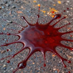 hyper realistic super macro blood on tar, art by greg rutkowski, intricate, ultra detailed, photorealistic, vibrante colors, colorful, trending on artstation, octane render, 4 k, 8 k