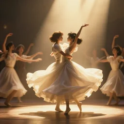bathed in light, warmth, dance, much, much dance, sounds, by adam varga, ghibli, cinematic lighting, volumetric lighting, smooth, sharp focus, highly detailed, render in unreal engine 5, artstation, deviantart, behance, trending, epic composition, hd, octane, unreal engine, volumetric lighting, light rays,
