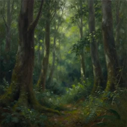 Trending on artstation, beautiful forest, detailed matte painting, oil on canvas