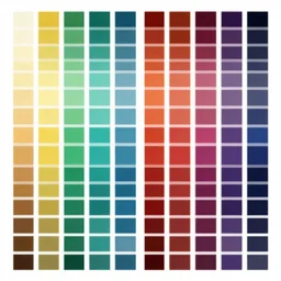 swatch of color theory columns in vertical columns. mythos legendarium. lighting by james gurney. trending on artstation. digital art. masterpiece by the great artists.