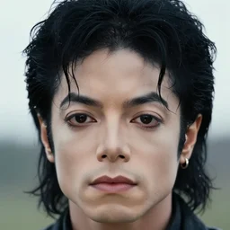 face macro shot, asian michael jackson, overcast