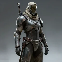concept art of a futuristic fremen warrior in an armoured still suit, unreal engine, 4 k, hd, realistic lighting, moody, dramatic, artstation, cgsociety