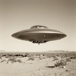 vintage photograph unpublished photo of UFO in the desert of roswell sepia