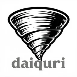 logo shaped like spiral tornado! spiral tornado! spiral tornado! logo for daiquiri, superflat, anime, 8 0 s, style of patrick nagel, art deco, sharp, detailed, clean lines, 8 k