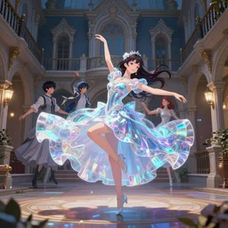dancing holograms on a victorian courtyard, magnificent, close up, details, sharp focus, elegant, highly detailed, illustration, by Jordan Grimmer and greg rutkowski and PiNe(パイネ) and 薯子Imoko and 香川悠作 and wlop and maya takamura, intricate, beautiful, Trending artstation, pixiv, digital Art