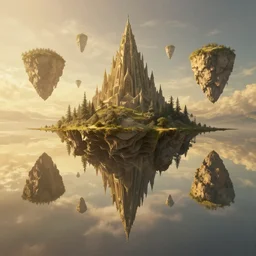 symmetry!! free fall, surreal landscape, floating island, lord of the rings, golden hour, very detailed, perfect composition, perfect lighting, 4 k, trending on artstation, greg rutkowski, derek zabrocki, artgerm, 3 d render, octane render
