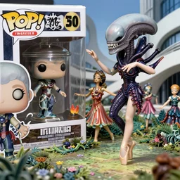 cinestill 5 0 d, 8 k, j. j abrams flare ; aleister crowley esoteric ultra realistic funko pop cthulhu in kagemusha ( 1 9 9 1 ) film still garden dance scene in frontiers in porcelain photography fashion magazine june seinen manga portrait edition, hyperrealistic real - life xenomorph holly herndon porcelain occult figurine in victorian glass jar, pointe pose, eye contact, tilt shift wide shot zaha hadid background