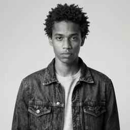 black and white photo of a beautiful 1 9 8 4 young black model