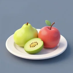 a plate of fruit from a strange alien planet