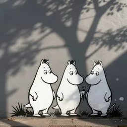 Moomins, street art, banksy