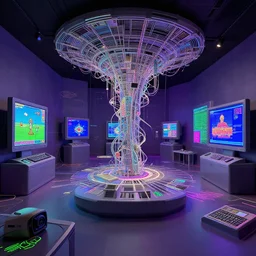 virtual art museum in a 9 0 s video game!, net art!!, ps 2 graphics, 3 d computer rendering, liminal space!, hd, intricate, detailed