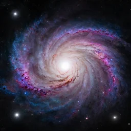 a colorful galaxy in empty space