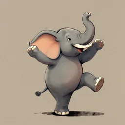 dancing elephant by henrich kley