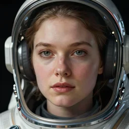 a close up on the face of a beautiful woman in a future space suit artwork by james jean and Phil noto