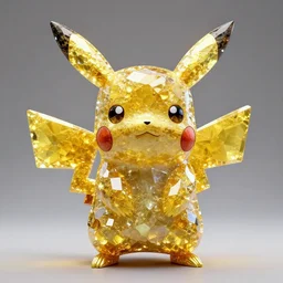 Sculpture of Pikachu made out of bismuth crystals