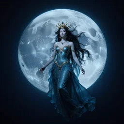 dark underwater portrait of the moon queen of the ocean, 8 5 mm