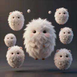 e concept art of floating fluffy fantasy creatures, ultra realistic, style by feng zhu and artgerm, trending on artstation, cgsociety, 8 k, octane render, high contrast, 3 d render, cgi, cinematic lighting