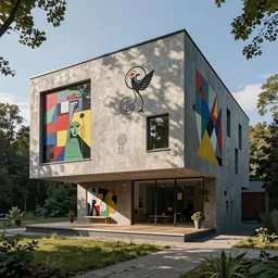 ( ( gediminas pranckevicius ) ) house by kengo kuma, art by bilibin and syd mead and malevich and mucha