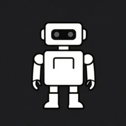 simple line art drawing of a robot, very simple